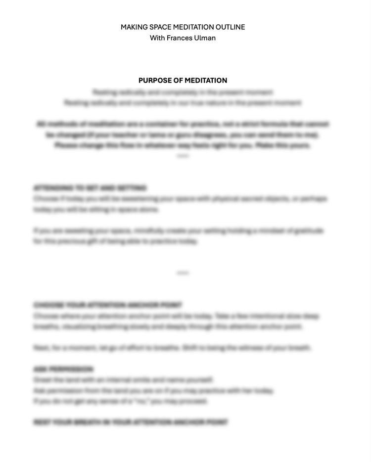 MAKING SPACE: CREATING YOUR OWN PERSONALIZED MEDITATION PRACTICE